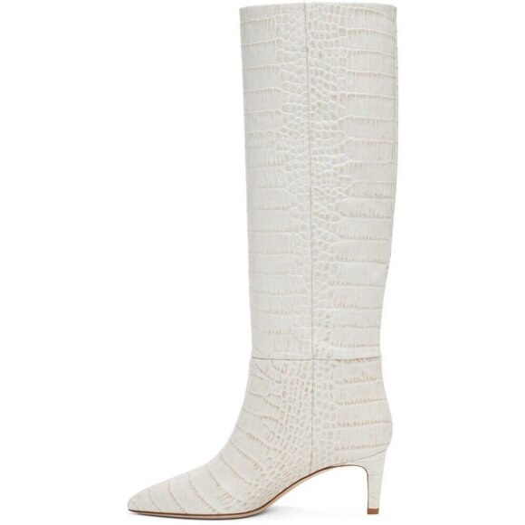 Paris Texas 60 Tall Boots 42 US 12 Womens Off-White Croc $965 - Picture 14 of 15